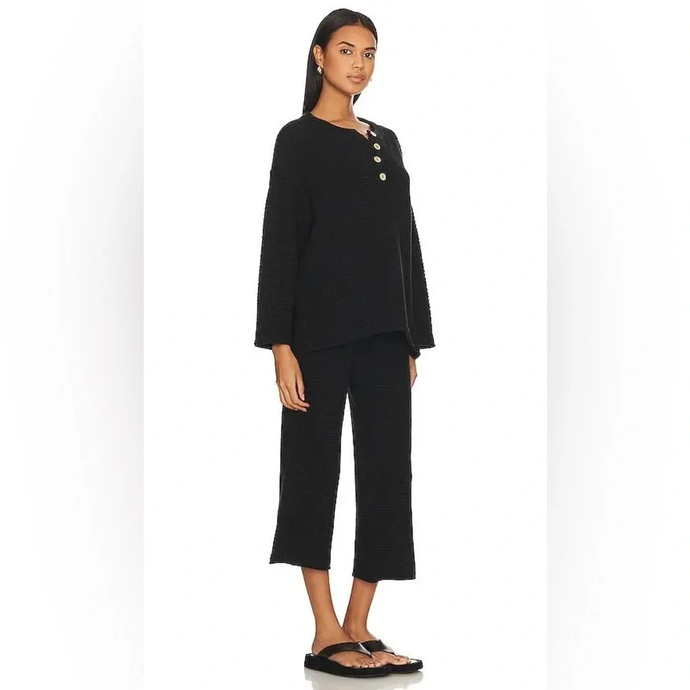 Free People Beach Hailee Sweater Set Black XS Boho Coastal Yachtcore Cozycore - Picture 2 of 10